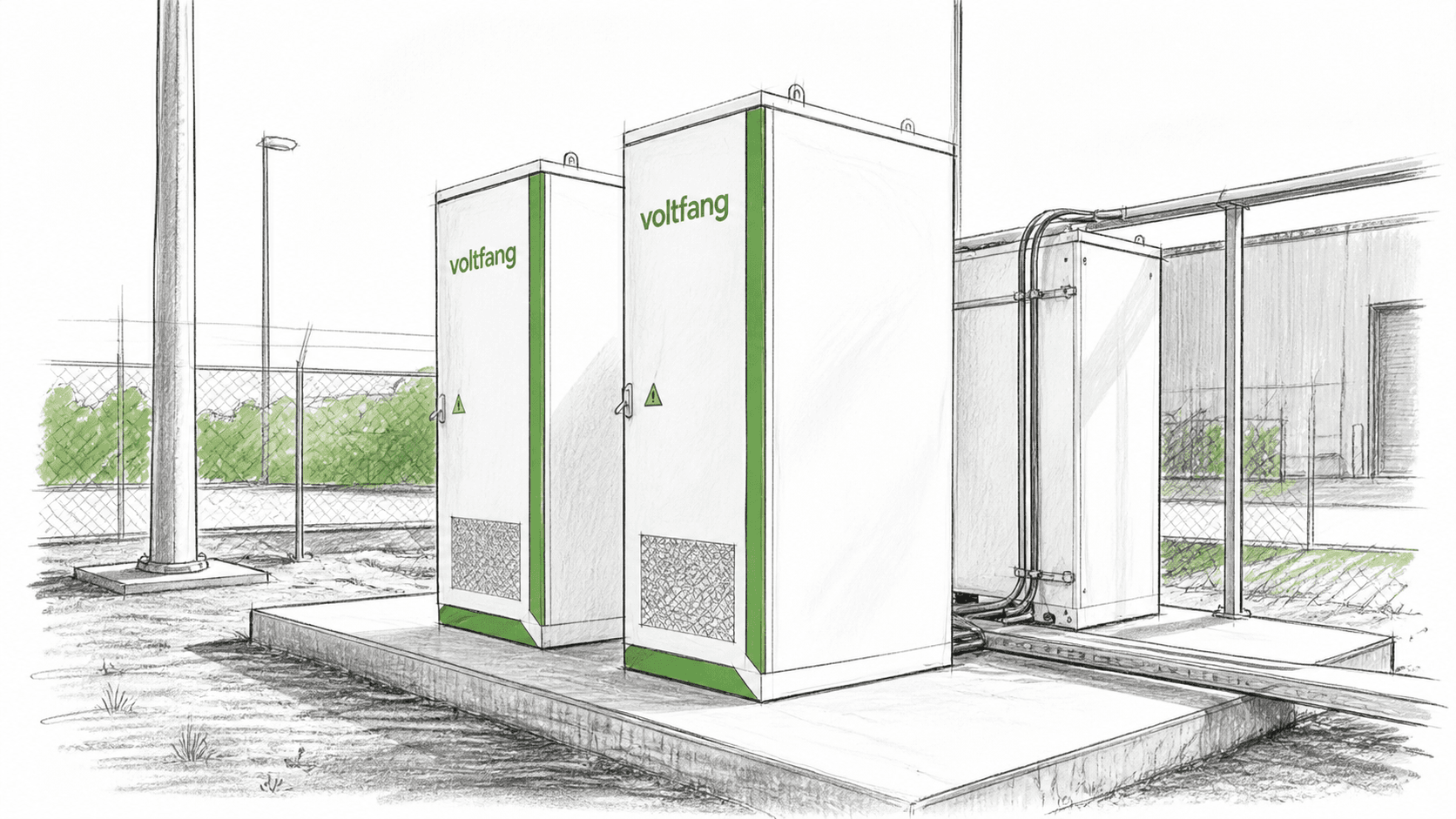 Visualisierung eines baugleichen Batteriespeicherparks